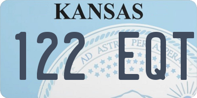KS license plate 122EQT