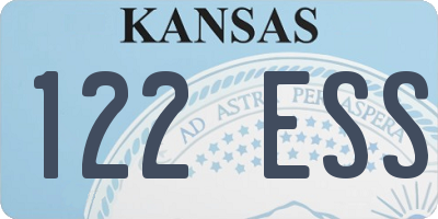 KS license plate 122ESS