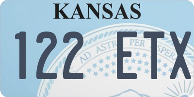 KS license plate 122ETX