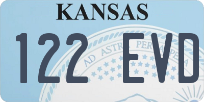 KS license plate 122EVD