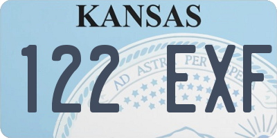 KS license plate 122EXF