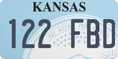 KS license plate 122FBD