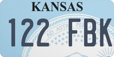 KS license plate 122FBK