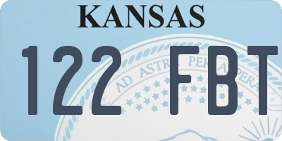 KS license plate 122FBT