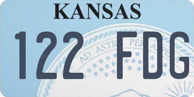 KS license plate 122FDG