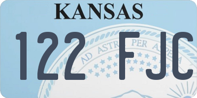 KS license plate 122FJC