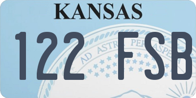 KS license plate 122FSB