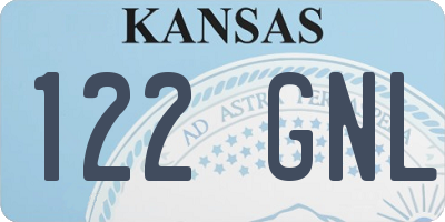 KS license plate 122GNL