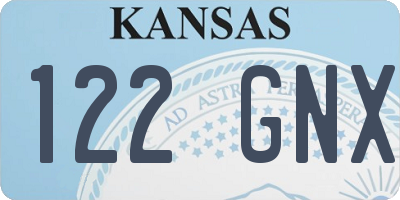 KS license plate 122GNX