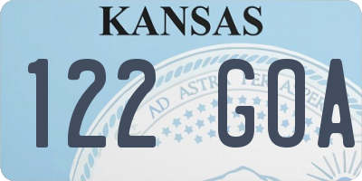 KS license plate 122GOA