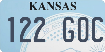 KS license plate 122GOC