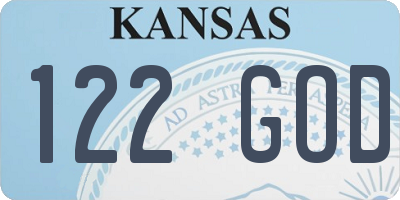 KS license plate 122GOD