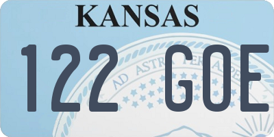 KS license plate 122GOE