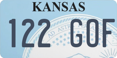 KS license plate 122GOF
