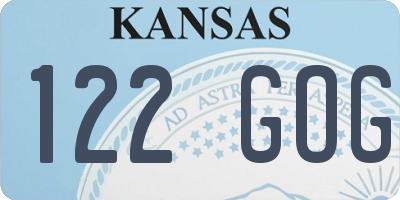 KS license plate 122GOG