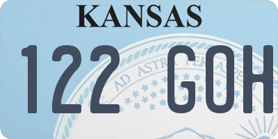 KS license plate 122GOH