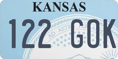 KS license plate 122GOK