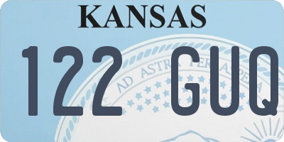 KS license plate 122GUQ