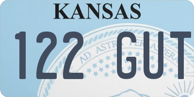 KS license plate 122GUT