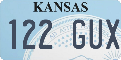 KS license plate 122GUX