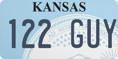 KS license plate 122GUY