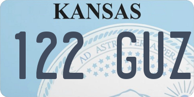 KS license plate 122GUZ