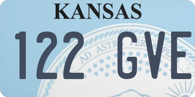KS license plate 122GVE
