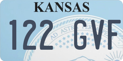 KS license plate 122GVF