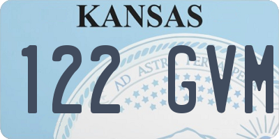 KS license plate 122GVM