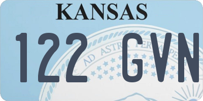 KS license plate 122GVN