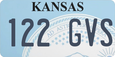 KS license plate 122GVS