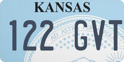 KS license plate 122GVT