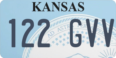 KS license plate 122GVV