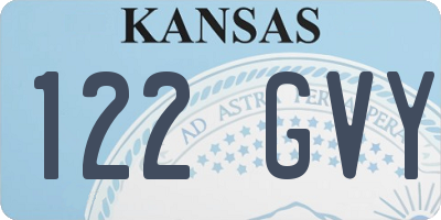 KS license plate 122GVY
