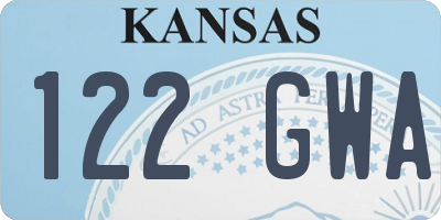 KS license plate 122GWA