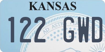 KS license plate 122GWD