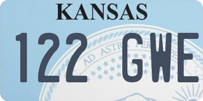 KS license plate 122GWE