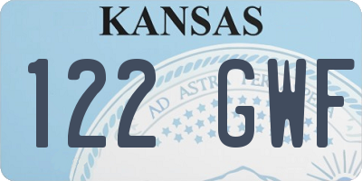 KS license plate 122GWF