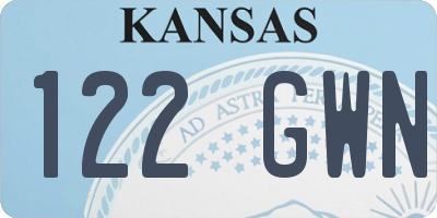 KS license plate 122GWN