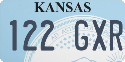 KS license plate 122GXR