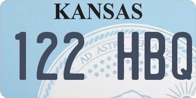 KS license plate 122HBQ