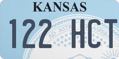 KS license plate 122HCT
