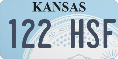 KS license plate 122HSF