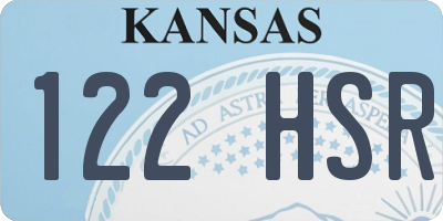 KS license plate 122HSR