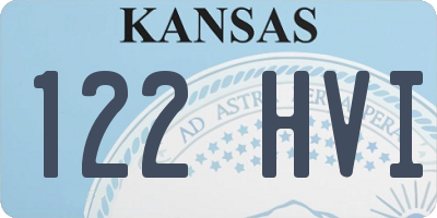 KS license plate 122HVI