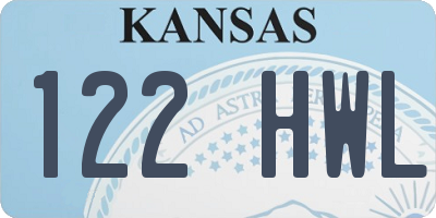 KS license plate 122HWL