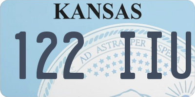 KS license plate 122IIU