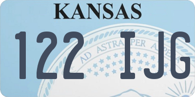 KS license plate 122IJG