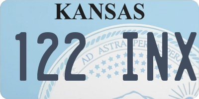 KS license plate 122INX