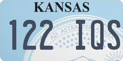 KS license plate 122IQS